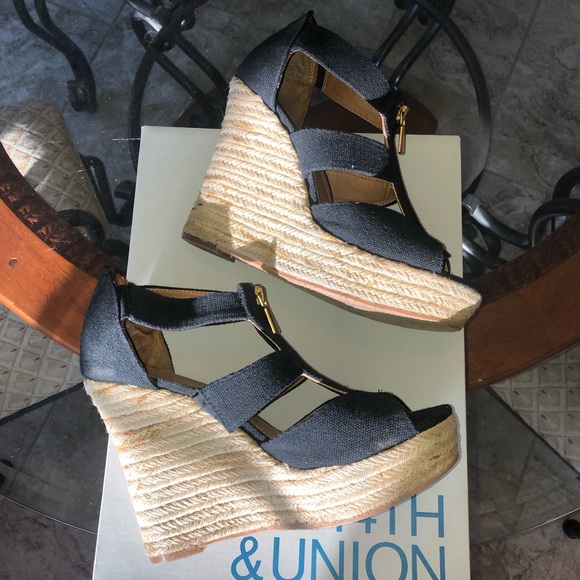 14th & Union Thea Espadrille Wedge Sandal - Black - Picture 3 of 5